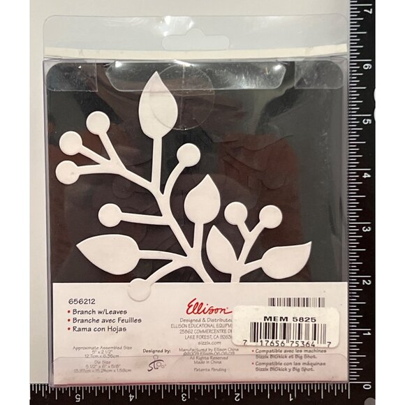 RARE HTF NEW Sizzix Bigz 626212 Branch W/Leaves Die Craft Cutting - Picture 2 of 3
